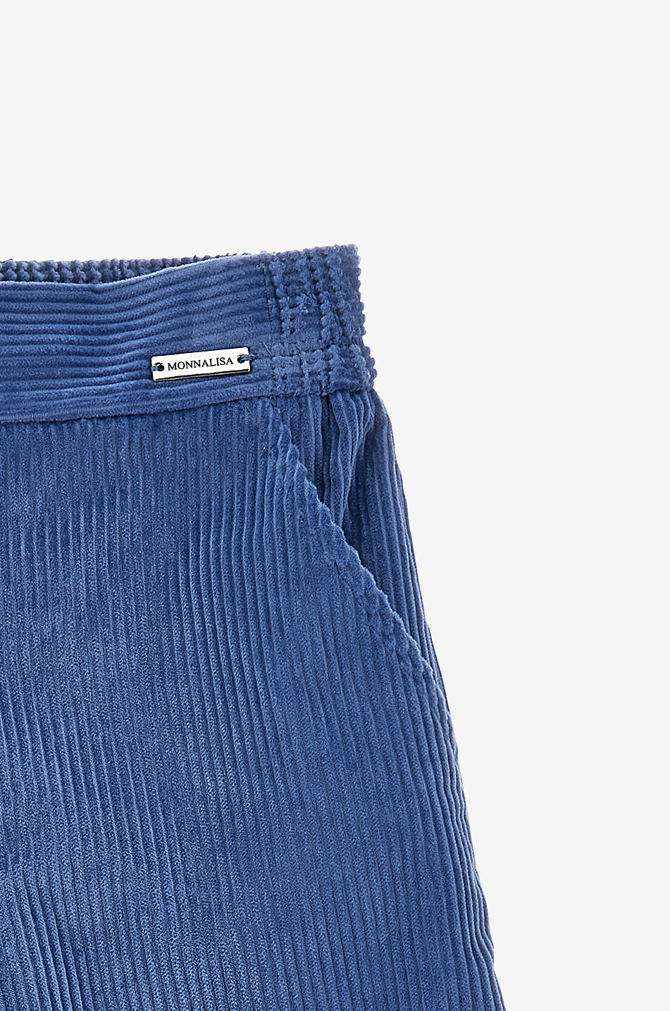 MONNALISA Pantalon droit en velours côtelé fille Fille BLEU FONCE 3