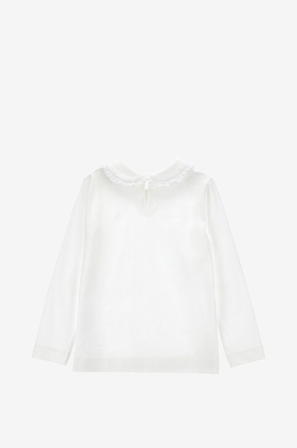 MONNALISA Girls' jersey blouse with Peter Pan collar Girl WHITE 2