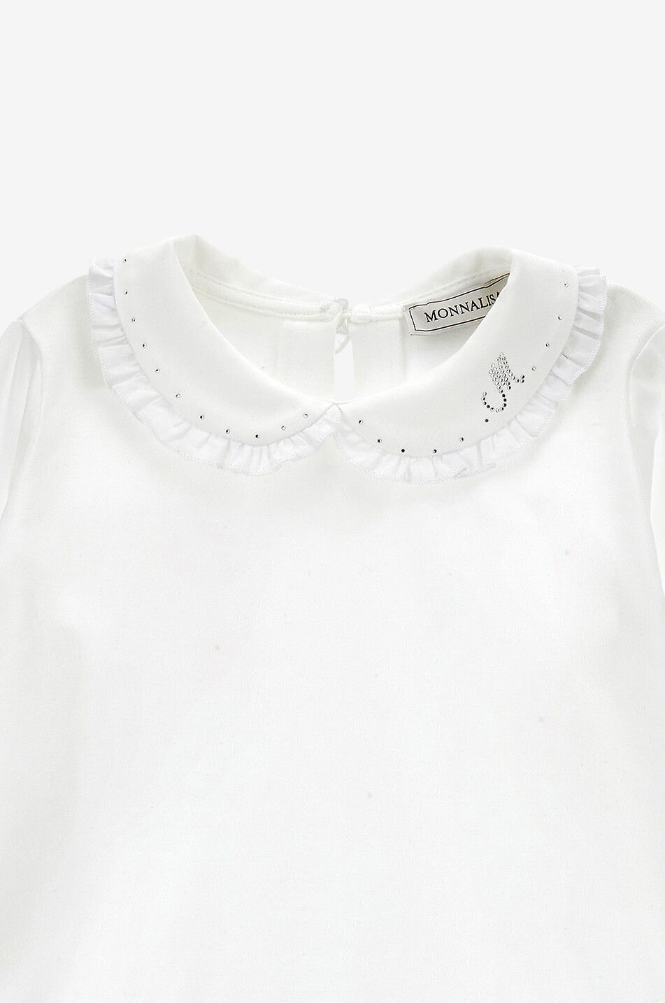 MONNALISA Girls' jersey blouse with Peter Pan collar Girl WHITE 3