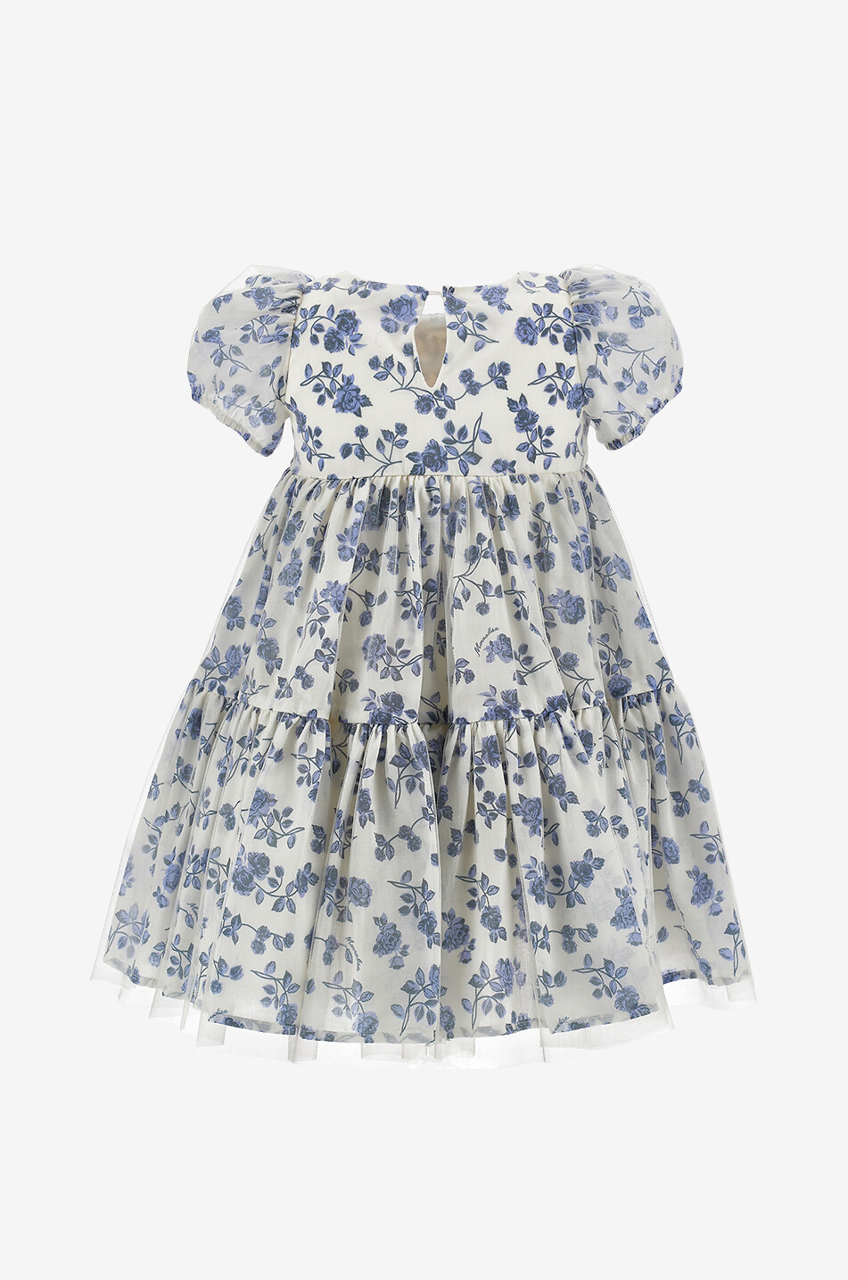 MONNALISA Robe empire fleurie en coton et soie fille Fille BLEU 2