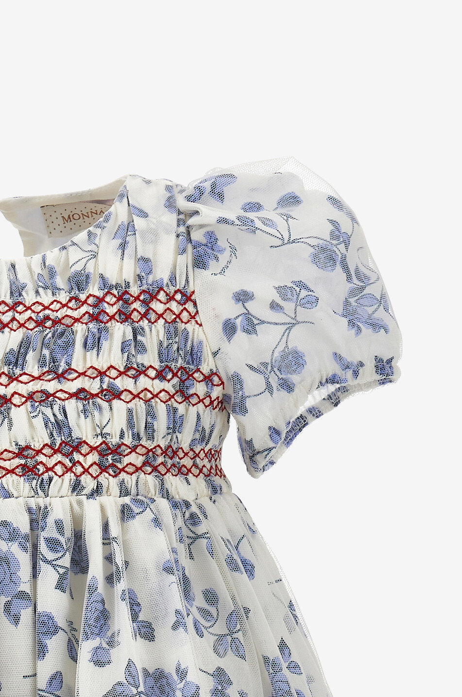 MONNALISA Robe empire fleurie en coton et soie fille Fille BLEU 3