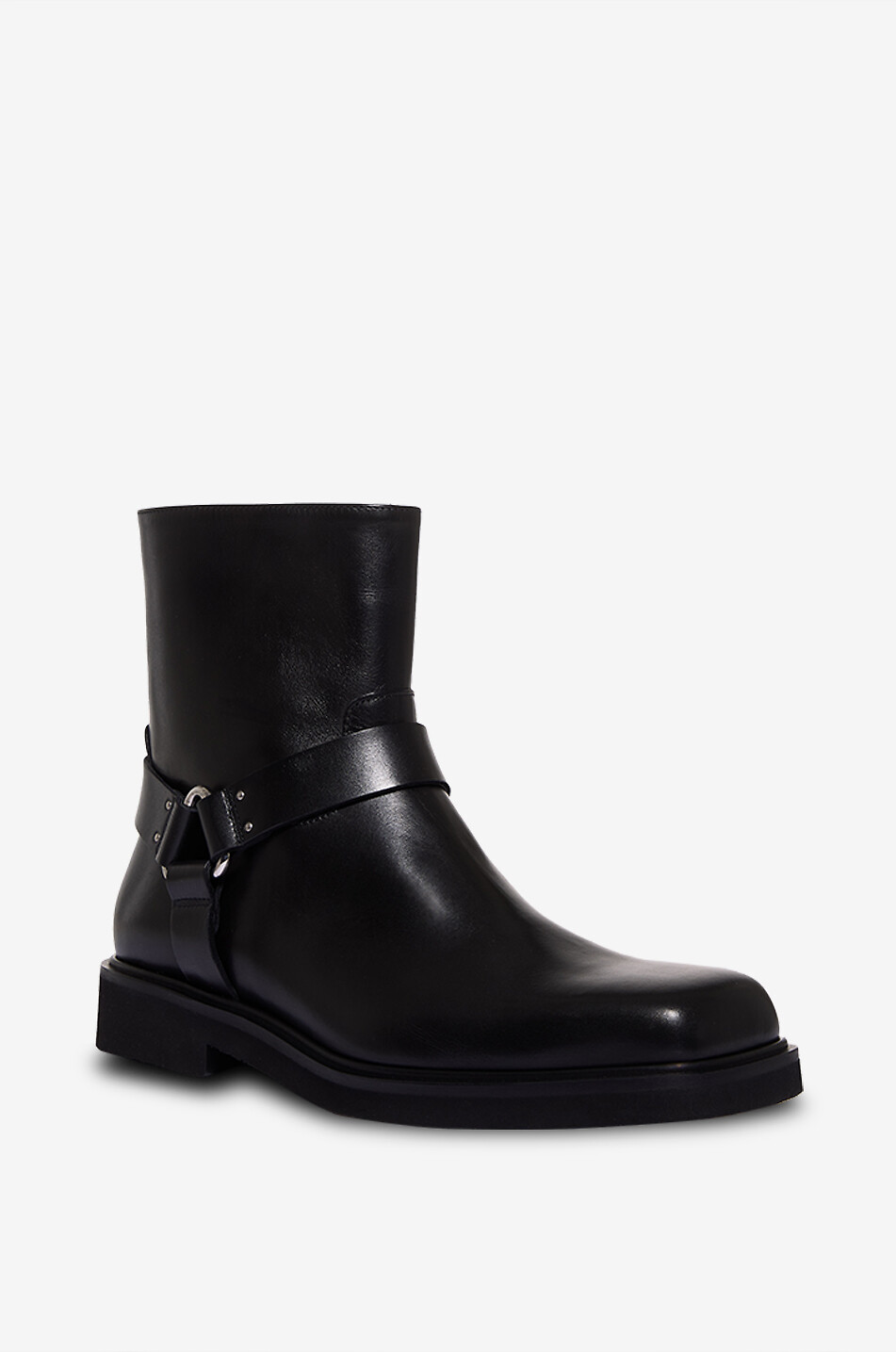 Stiefeletten mit quadratischer Kappe aus Glattleder
