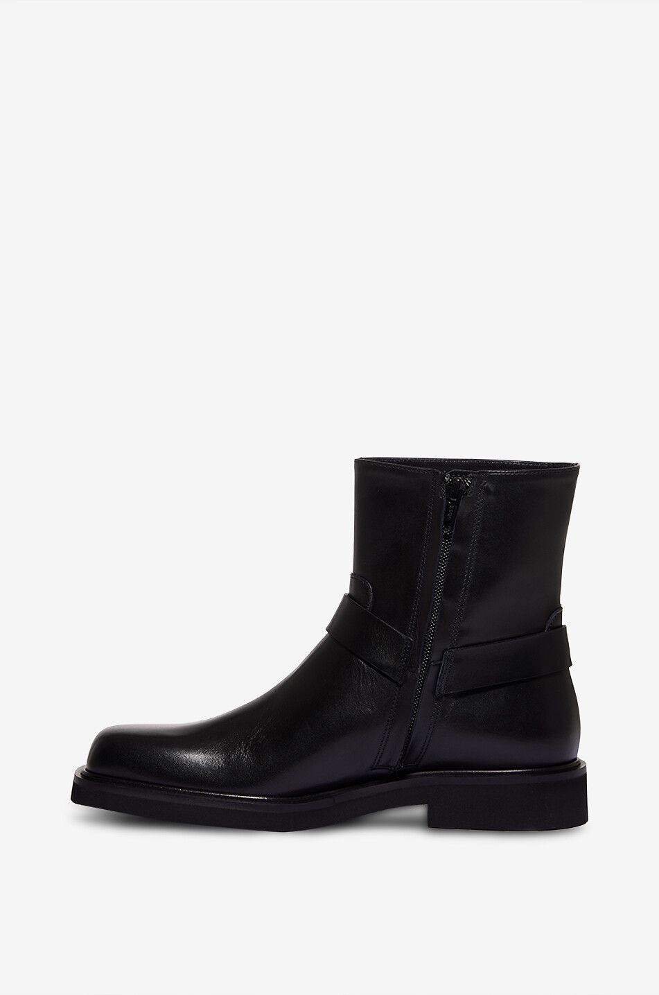 litt.rett♡ Square-toe ankle boots in smooth leather - GUGLIELMO ROTTA - BLACK