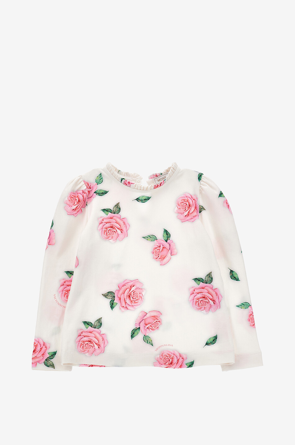Rose printed girls' long-sleeved T-shirt