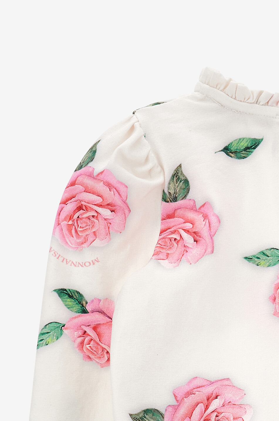 MONNALISA Rose printed girls' long-sleeved T-shirt Girl WHITE 3