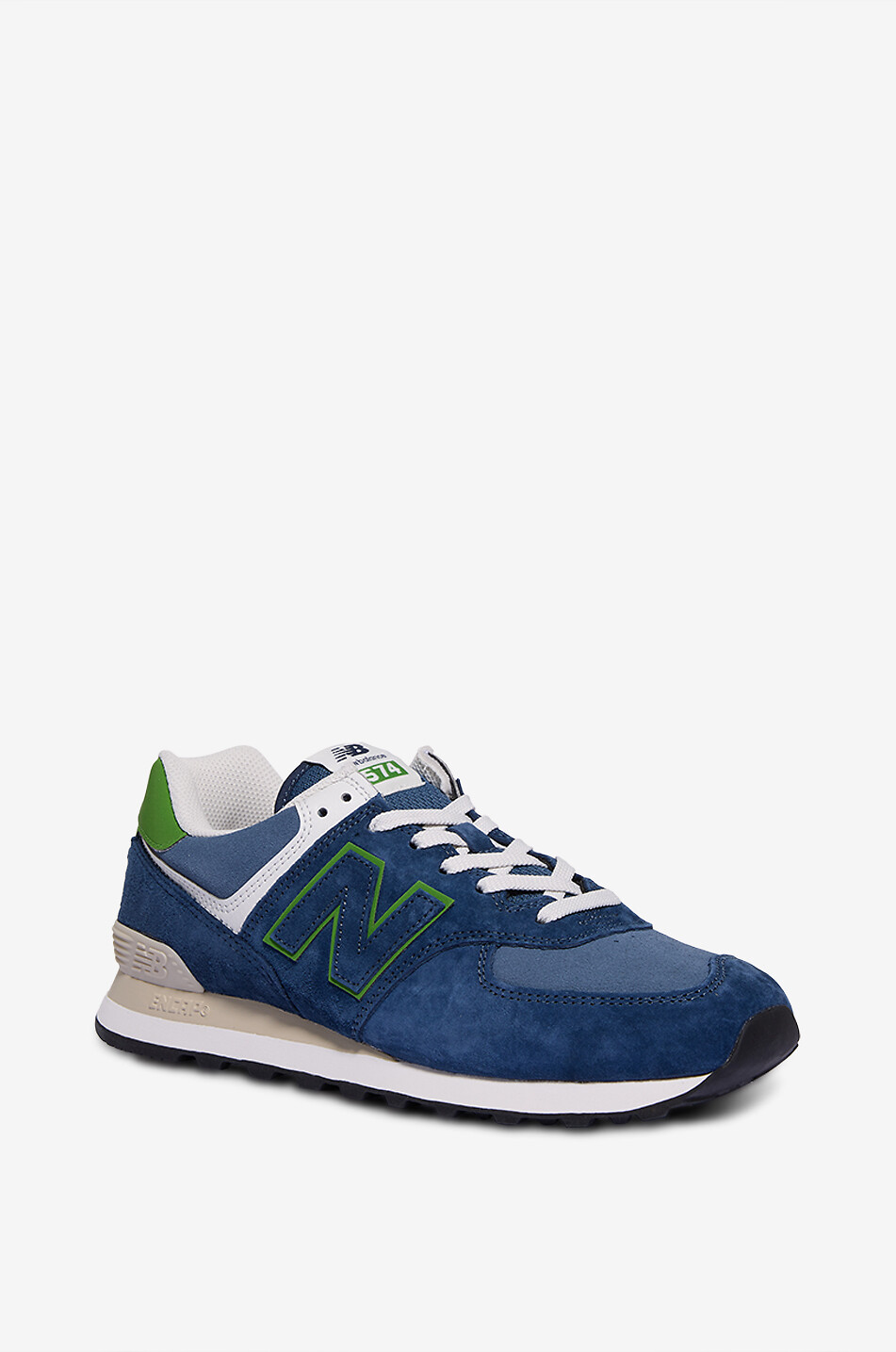NEW BALANCE 574 suede low-top sneakers Men DARK BLUE 1