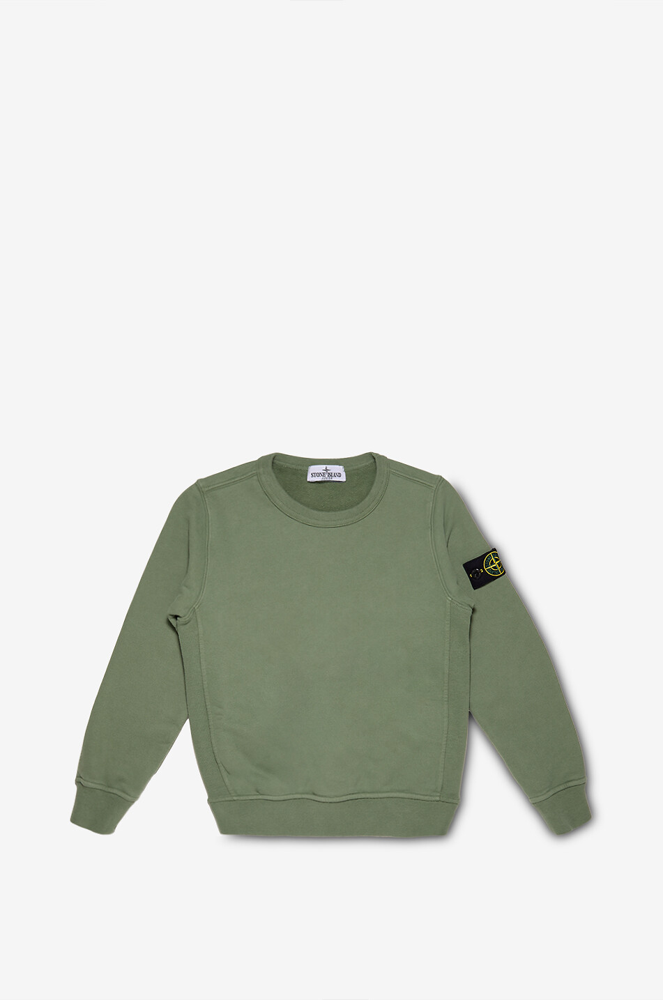 STONE ISLAND JUNIOR Sweat-shirt à col rond garçon 6100001 Organic Cotton Fleece Garçon KAKI 1