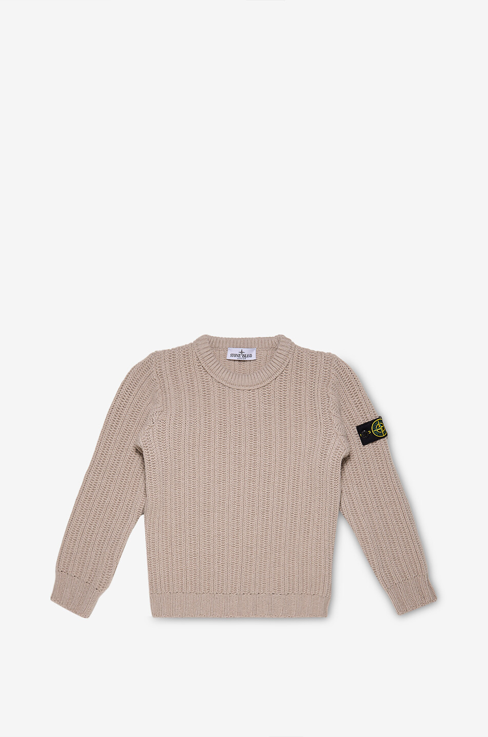 STONE ISLAND JUNIOR Gerippter Jungen-Rundhalspullover 5100008 Wool Cashmere Junge BEIGE 1