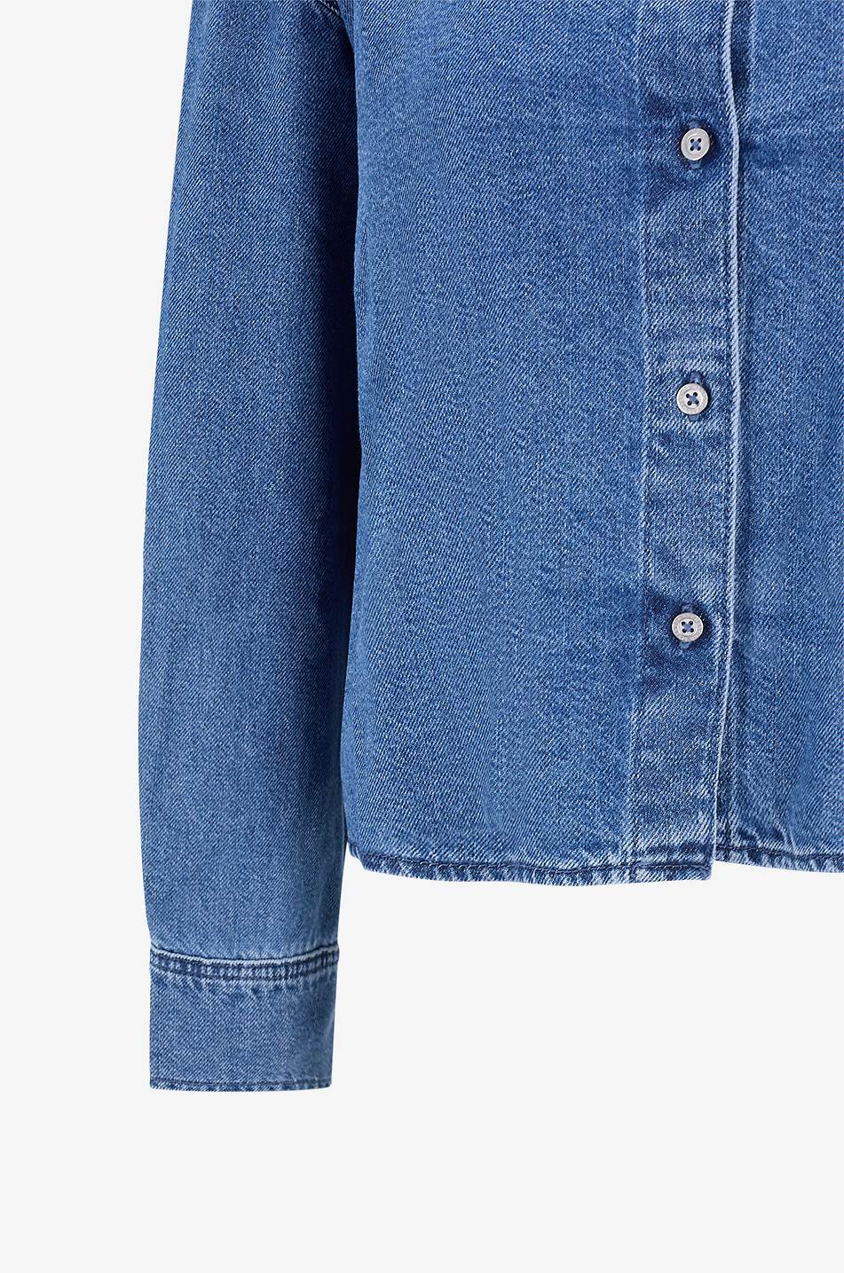 7 FOR ALL MANKIND Langärmeliges Jeanshemd aus ausgewaschenem Denime Nina Damen BLAU 3