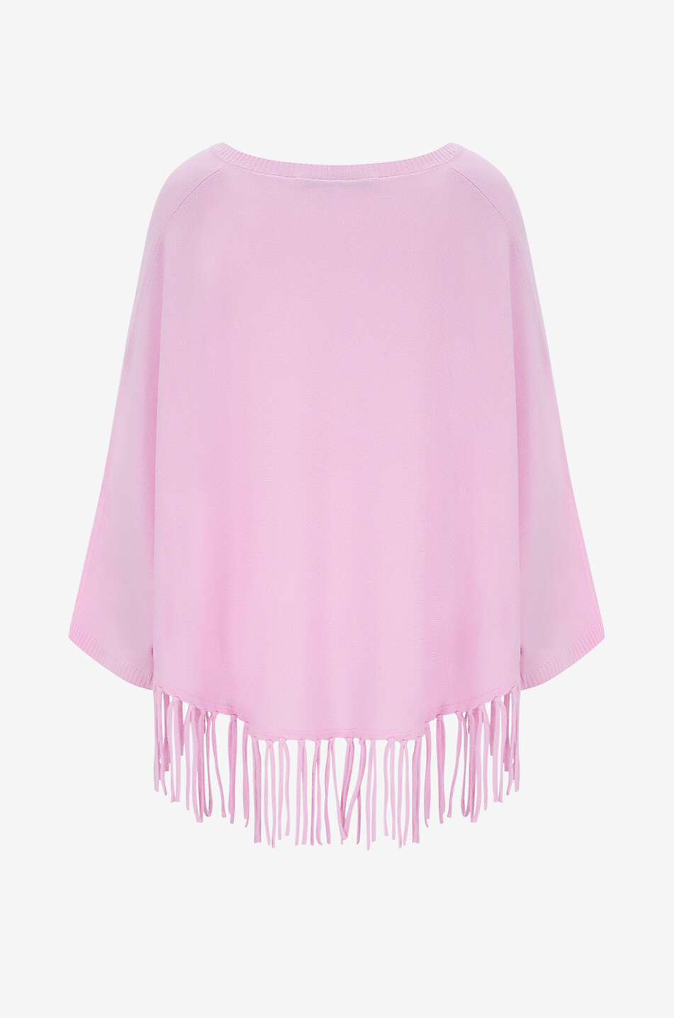 HERZENS V-neck fringed wool and cashmere poncho jumper Women LIGHT PINK 2