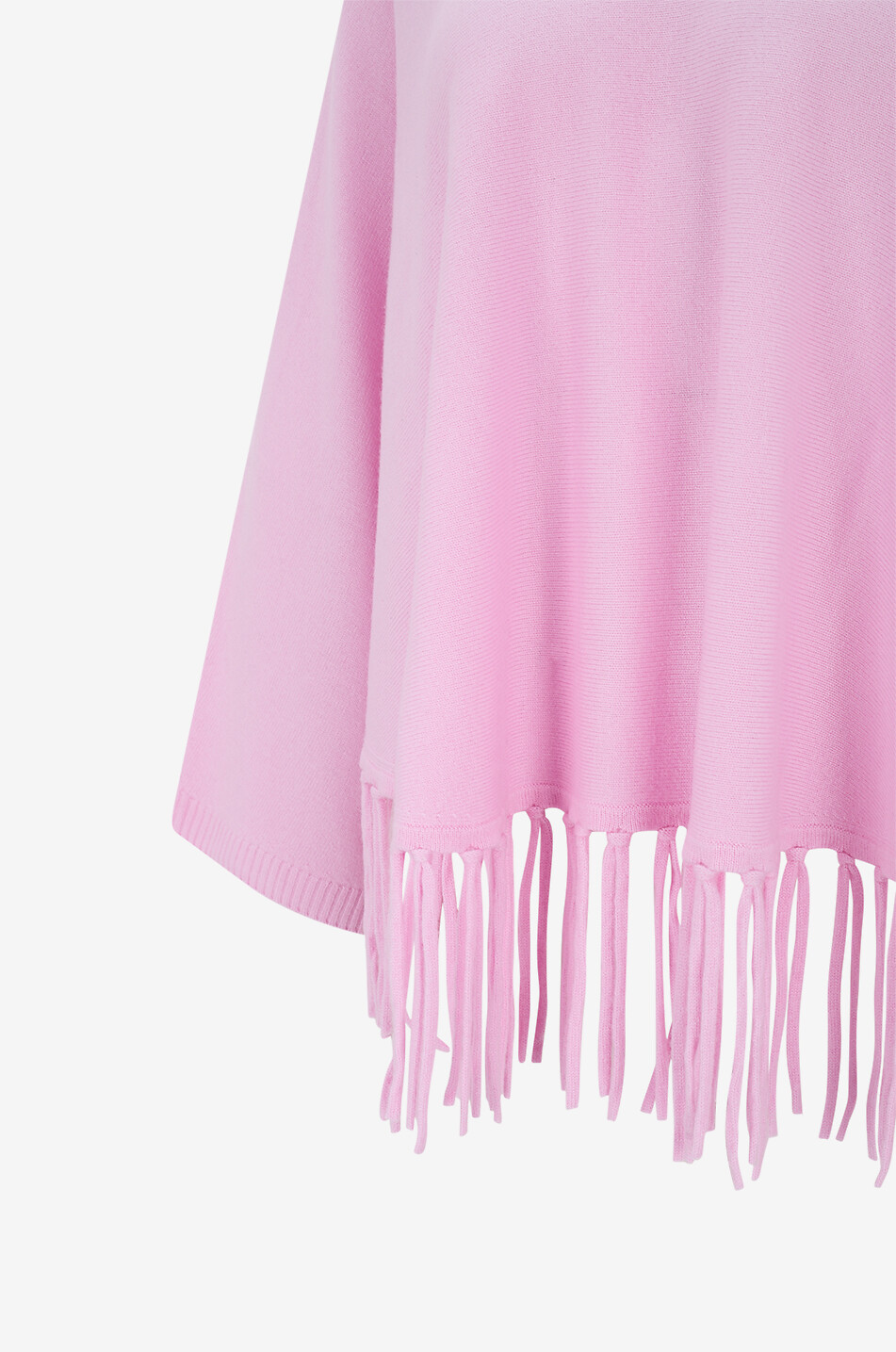 HERZENS V-neck fringed wool and cashmere poncho jumper Women LIGHT PINK 3