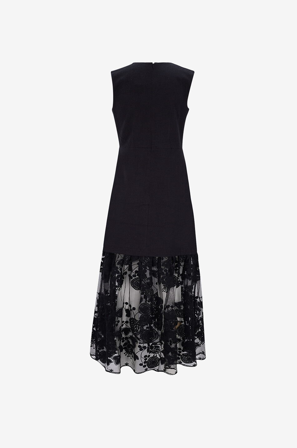 SEA Arielle linen and cotton long dress Women BLACK 2
