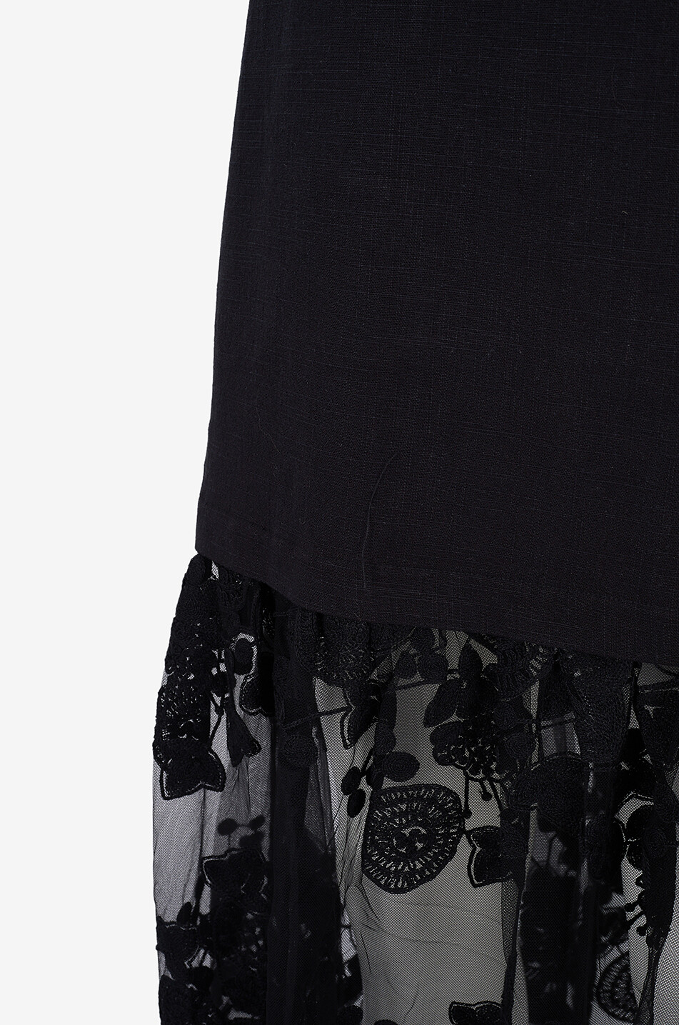SEA Arielle linen and cotton long dress Women BLACK 9
