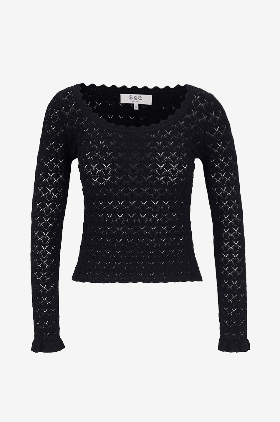 SEA Rue viscose long-sleeved top Women BLACK 1