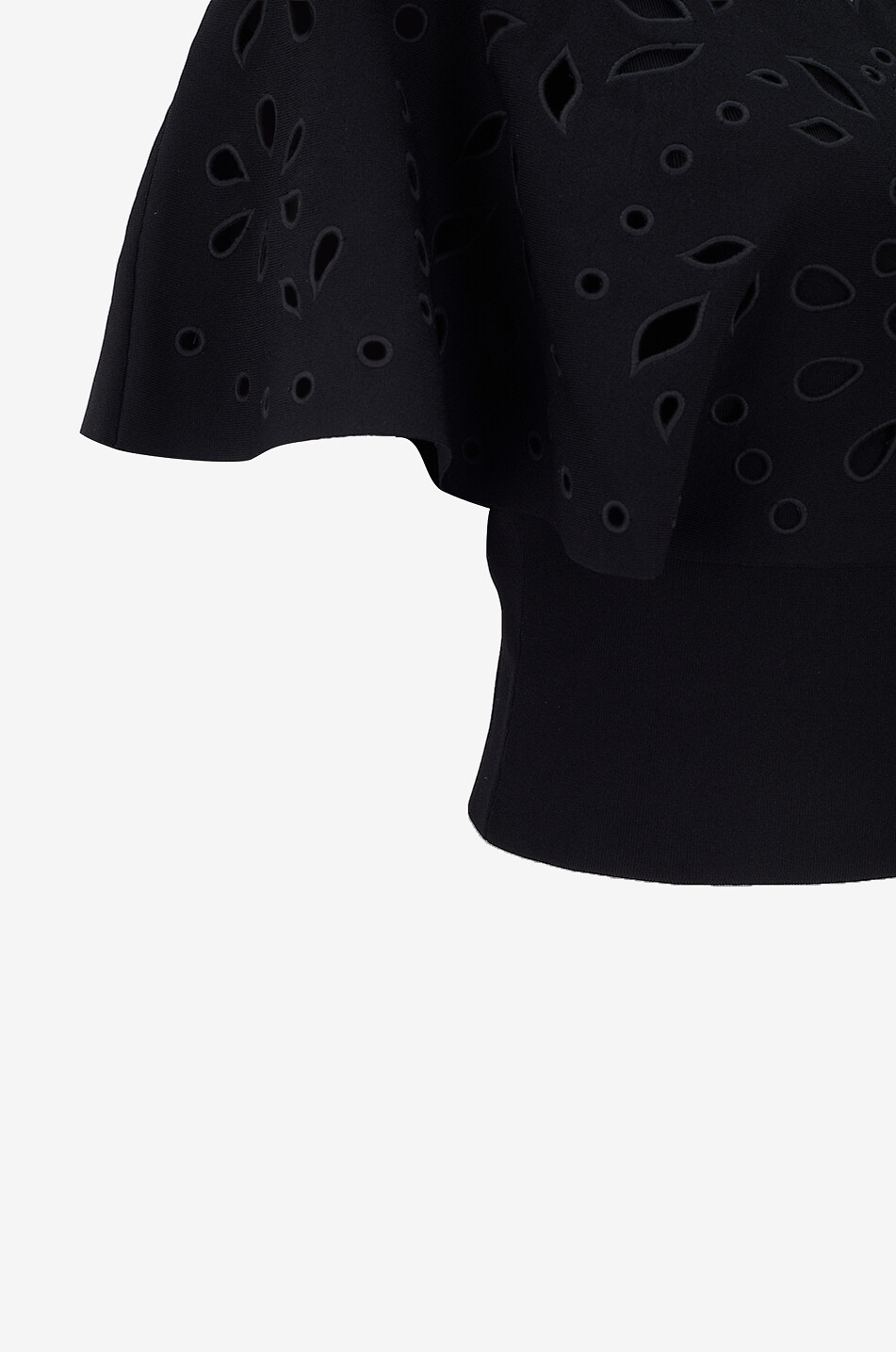 ULLA JOHNSON Top en jersey à manches cape Josie Femme NOIR 3