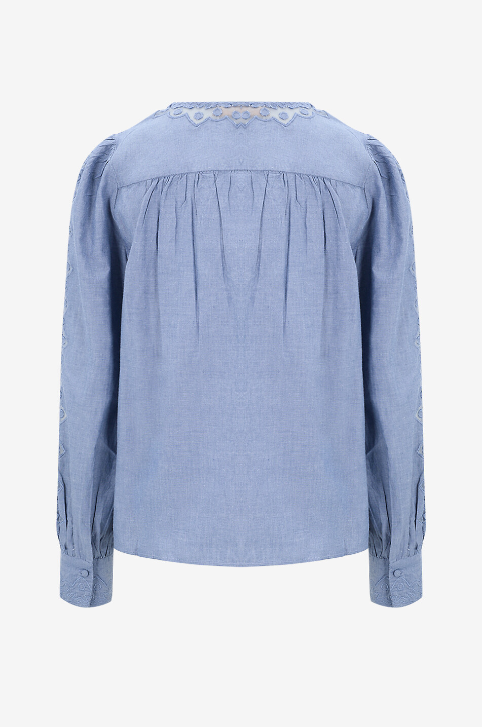 ULLA JOHNSON Kady chambray long-sleeve blouse Women LIGHT BLUE 2