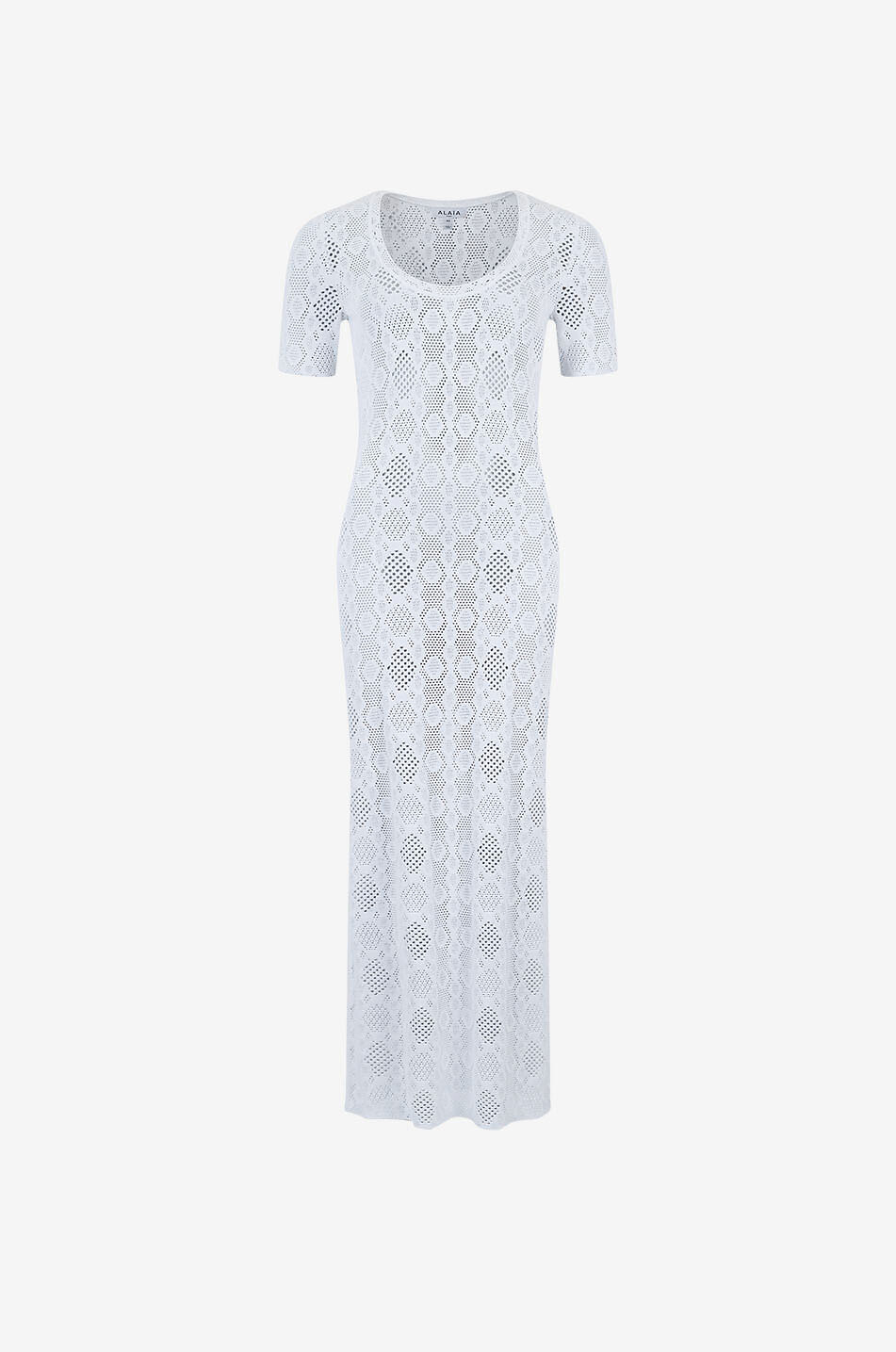 Python Lace openwork knit sheath dress