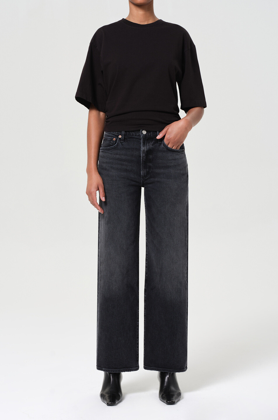 AGOLDE Harper wide-leg denim jeans Women BLACK 2