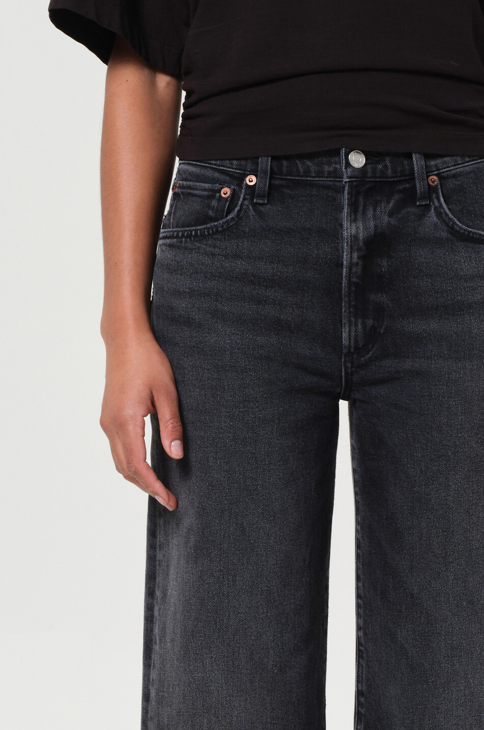 AGOLDE Harper wide-leg denim jeans Women BLACK 5