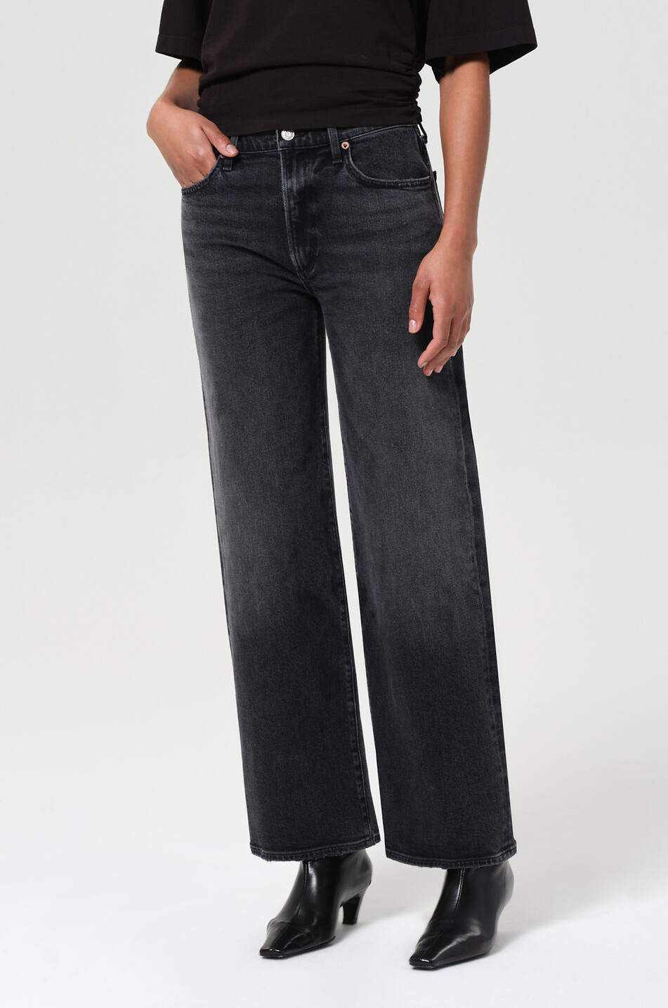 AGOLDE Harper wide-leg denim jeans Women BLACK 6