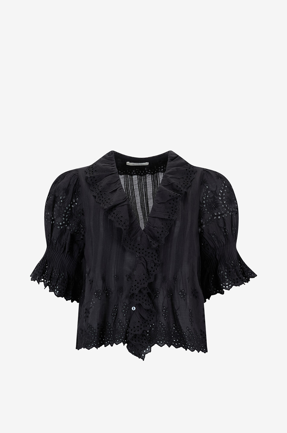 DÔEN Top en voile à manches bouffantes Henry Femme NOIR 1