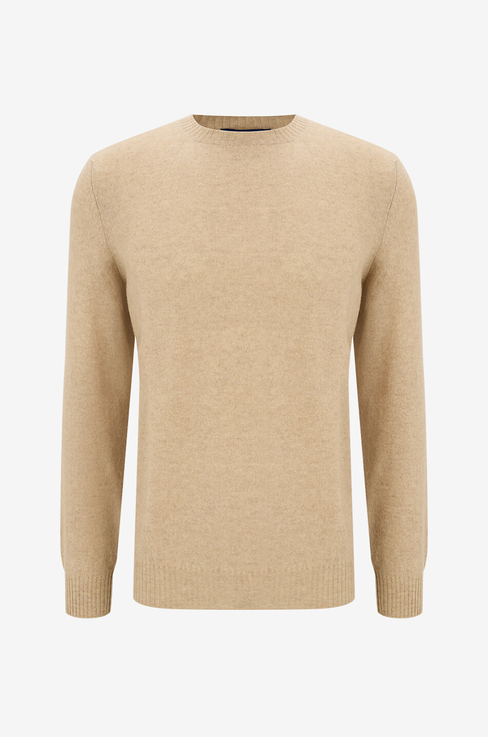 FEDELI Rundhalspullover aus Jersey Herren Hellbeige 1