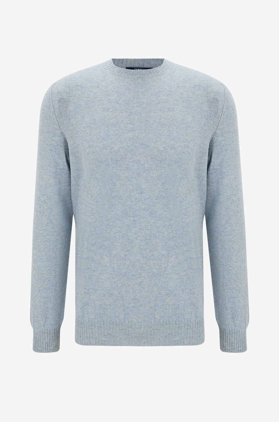 FEDELI Rundhalspullover aus Jersey Herren HELLBLAU 1