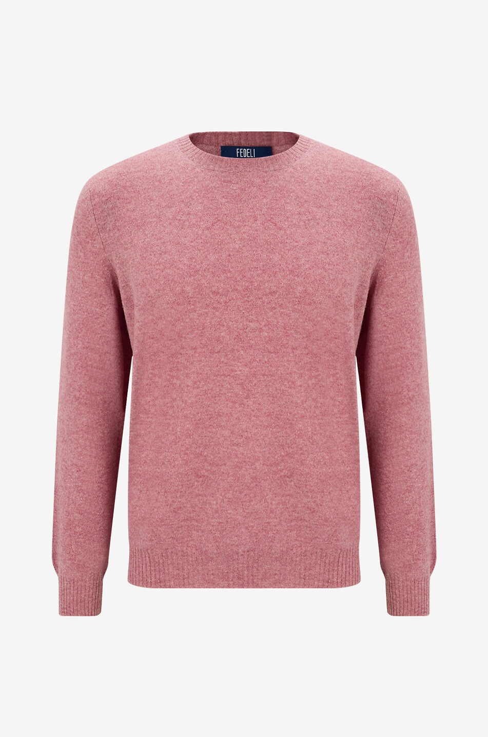FEDELI Pull à col rond en jersey Homme ROSE MOYEN 1