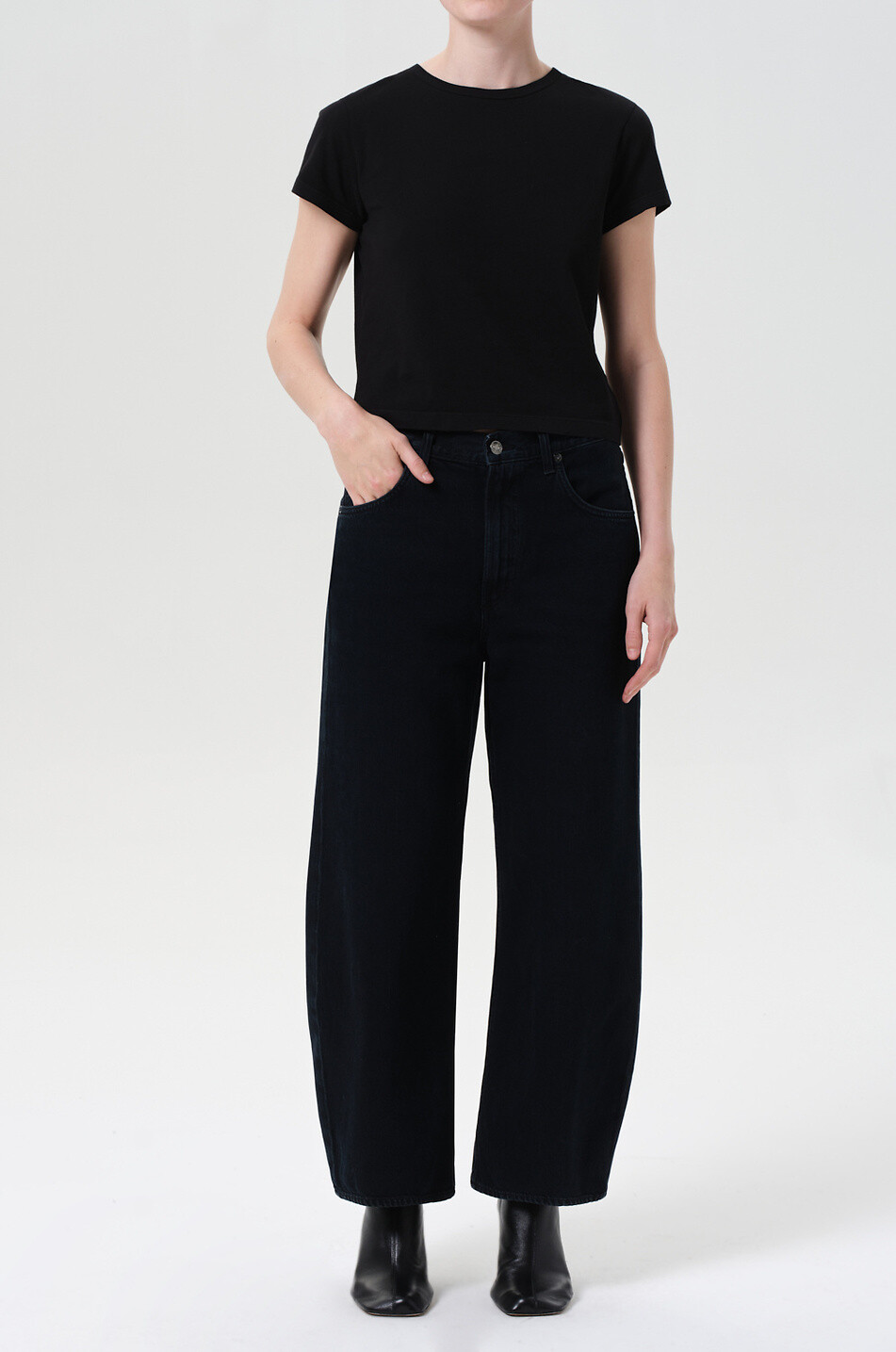 AGOLDE Jean arrondy Low Curve Crushed Femme NOIR 3