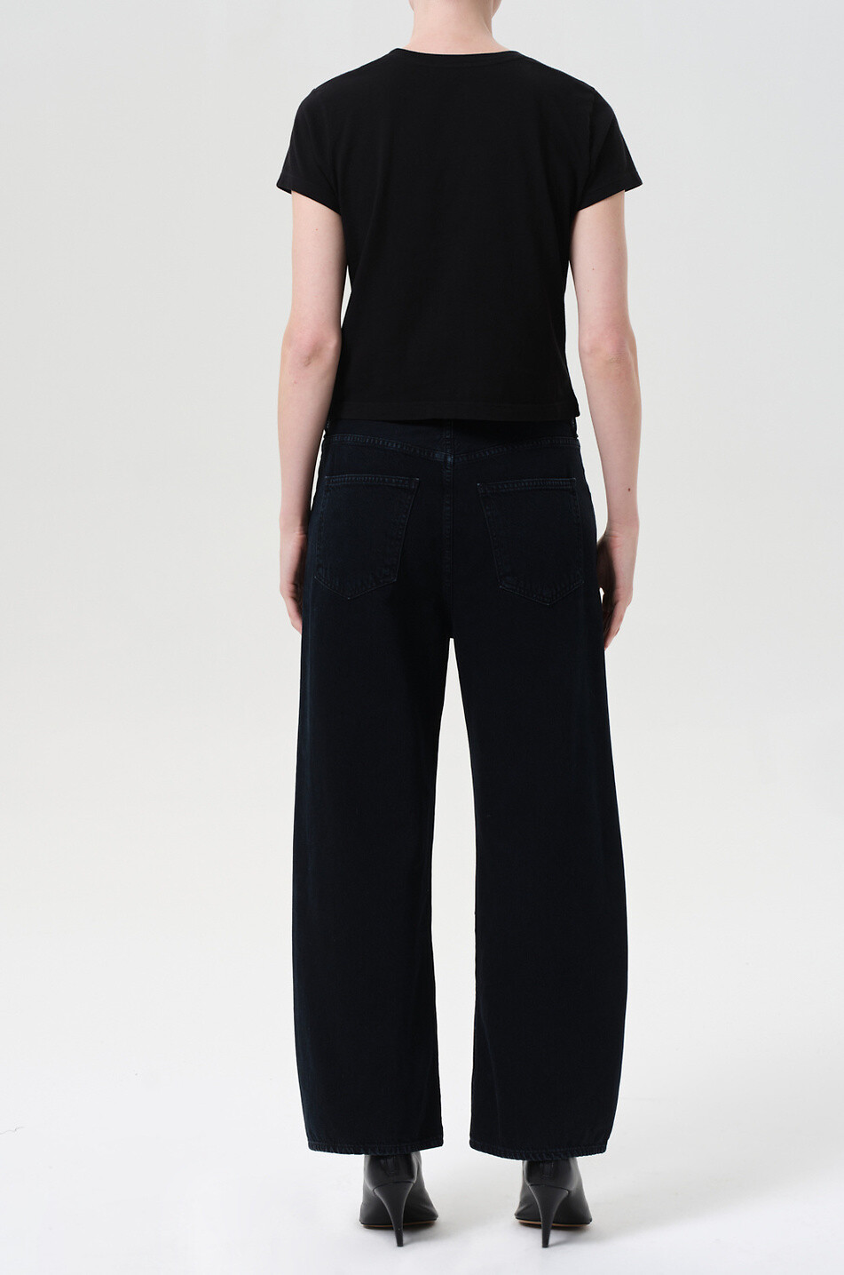 AGOLDE Jean arrondy Low Curve Crushed Femme NOIR 4