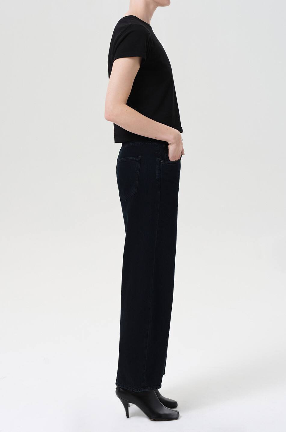 AGOLDE Jean arrondy Low Curve Crushed Femme NOIR 5