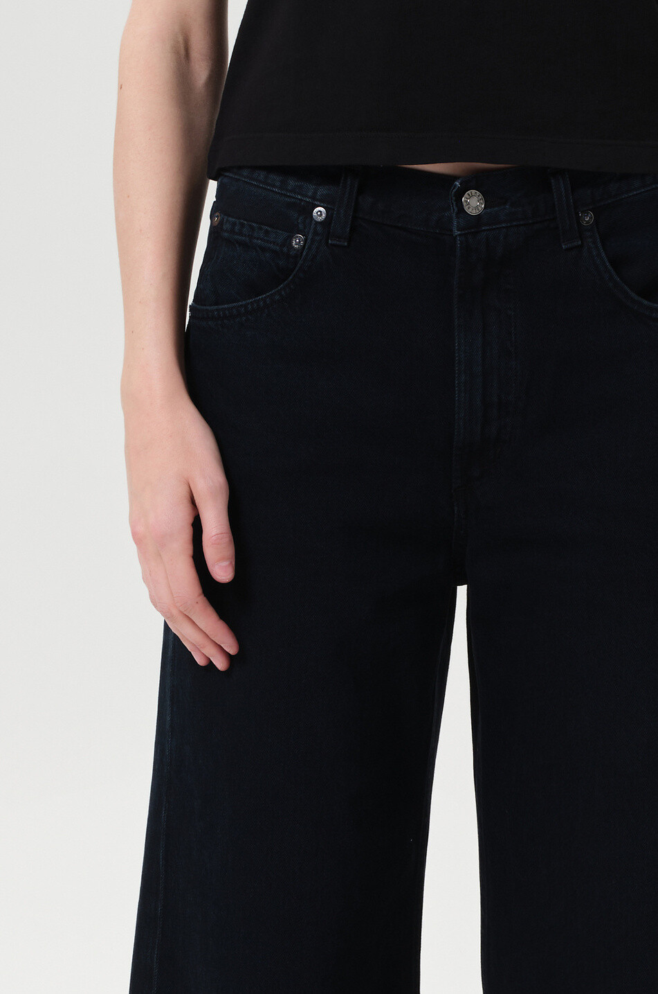 AGOLDE Jean arrondy Low Curve Crushed Femme NOIR 6