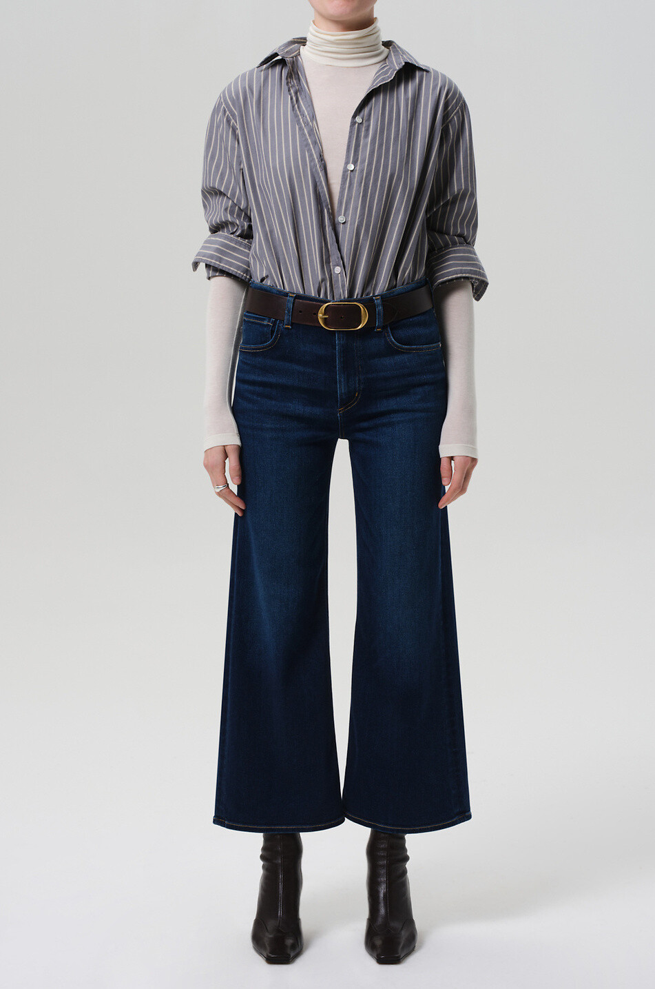 CITIZENS OF HUMANITY Jean large raccourci taille haute Lyra Dakota Femme BLEU FONCE 2