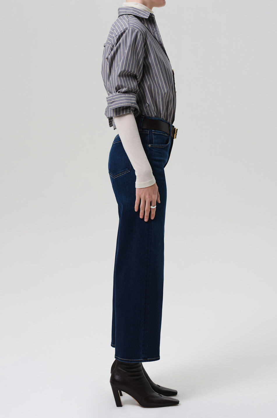 CITIZENS OF HUMANITY Jean large raccourci taille haute Lyra Dakota Femme BLEU FONCE 4
