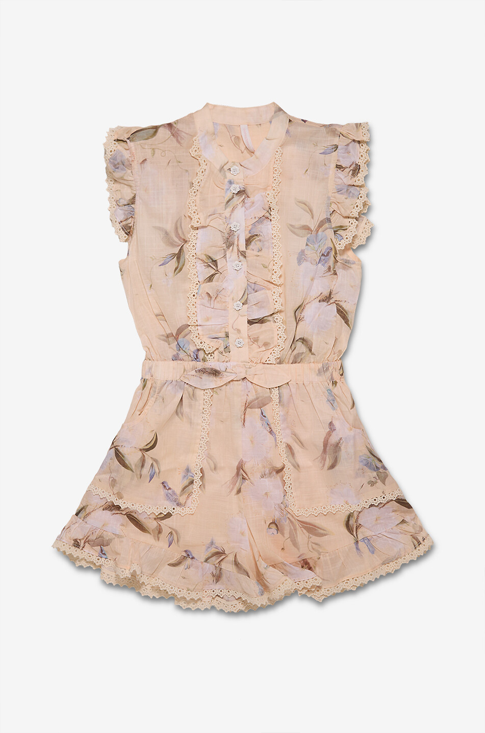 ZIMMERMANN Cascadian Frill Botanical girls' cotton voile playsuit Girl MULTI COLOURED 1