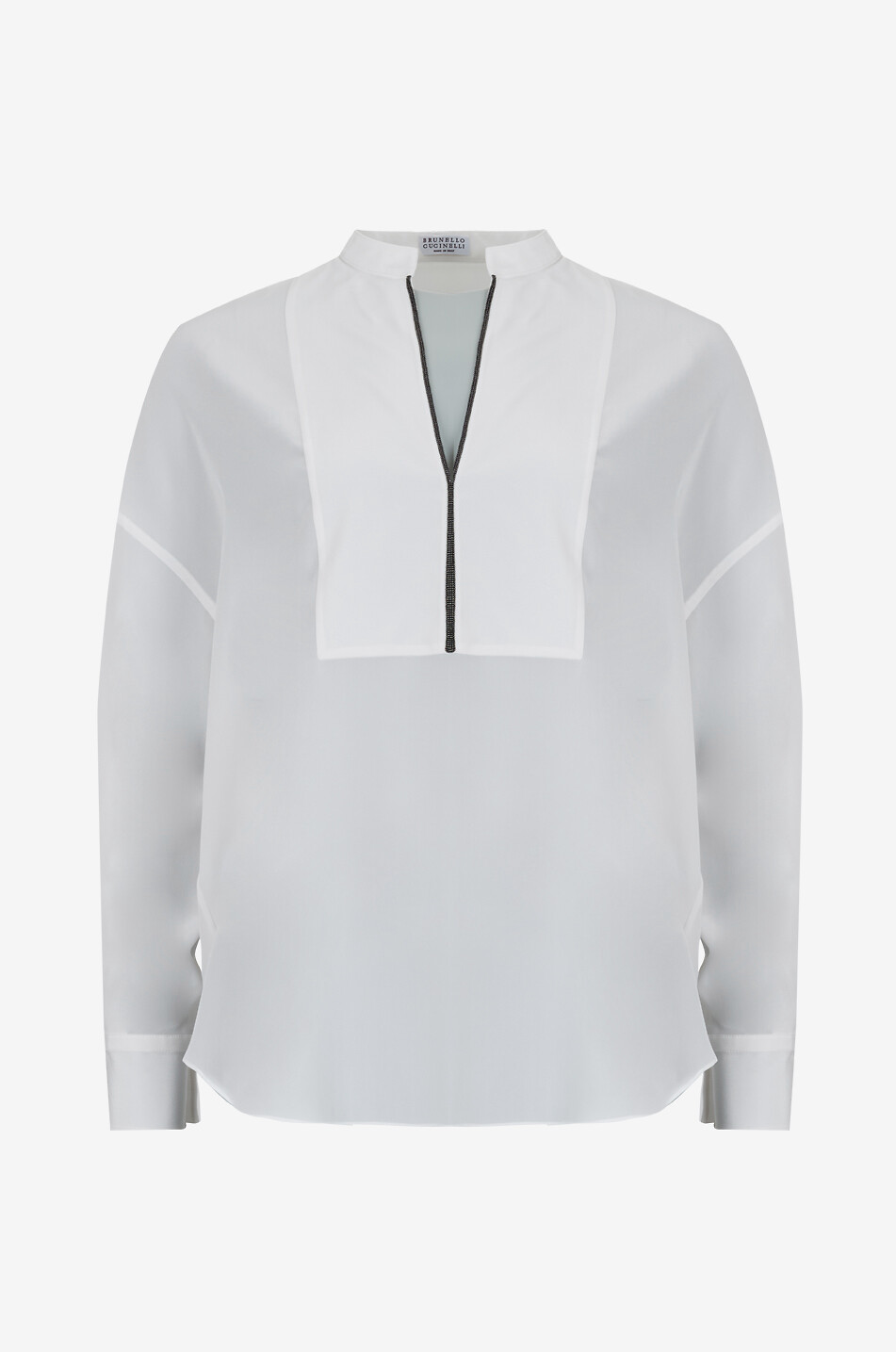 BRUNELLO CUCINELLI Monili loose silk crepe blouse Women WHITE 1