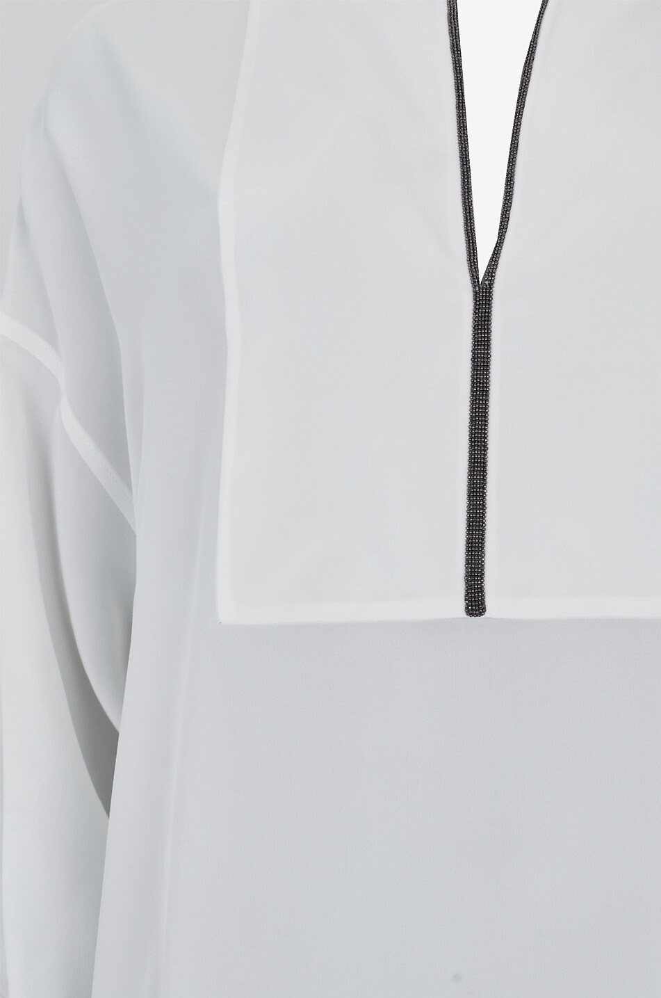 BRUNELLO CUCINELLI Monili loose silk crepe blouse Women WHITE 3