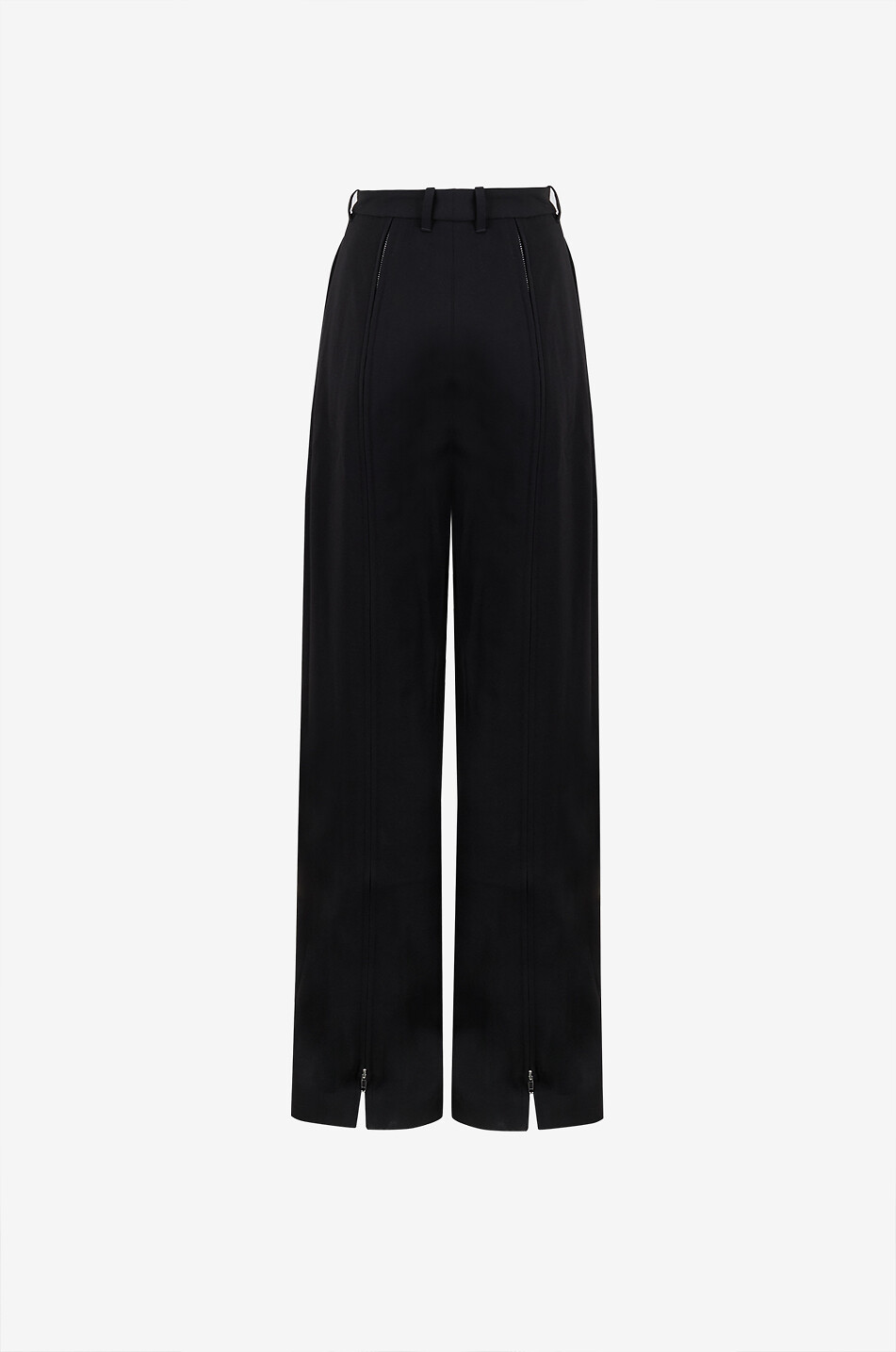 PHOEBE PHILO Zip high-rise wide-leg wool trousers Women BLACK 2