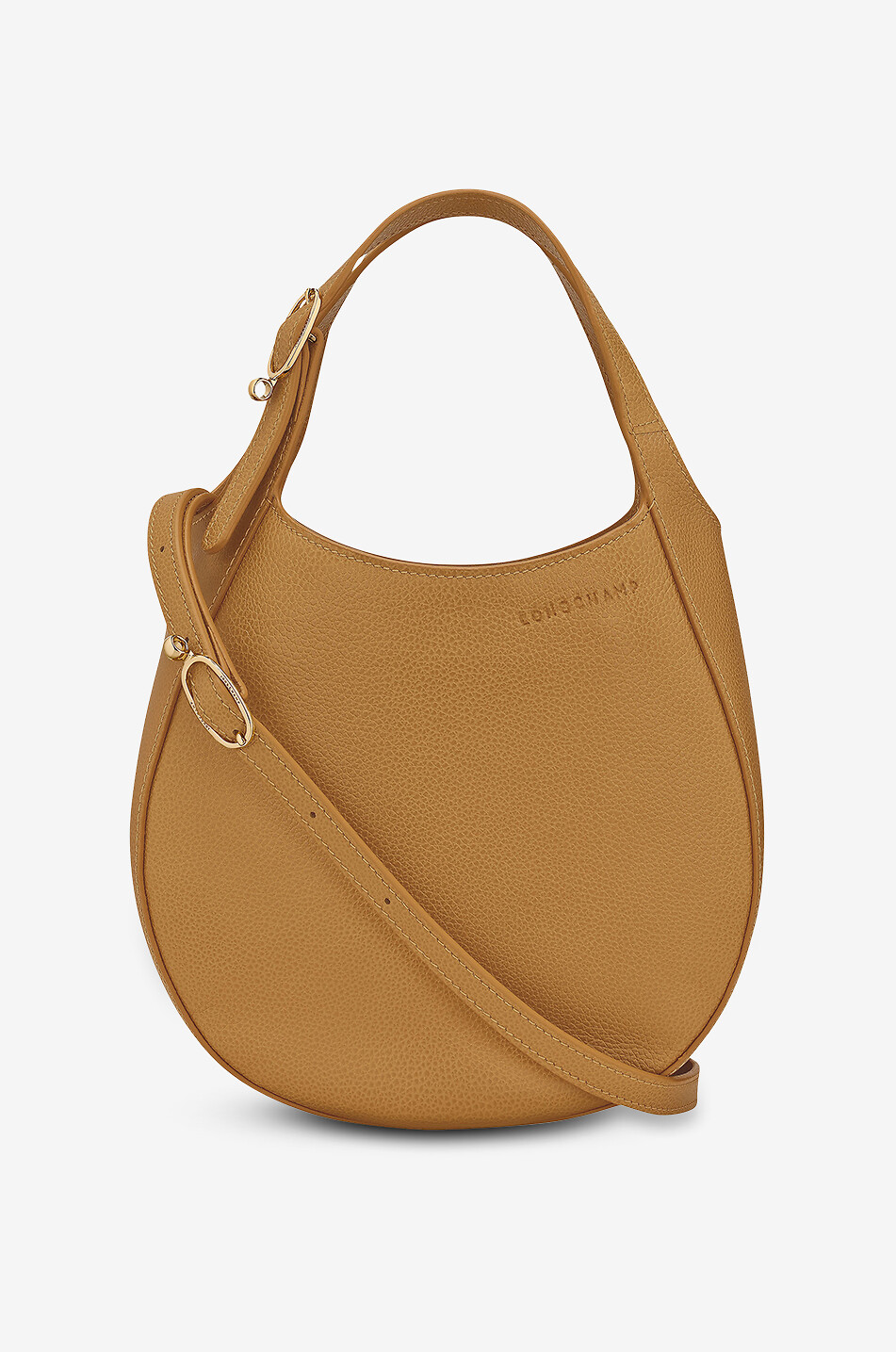 LONGCHAMP Sac à main arrondi en cuir grainé Le Foulonné S Femme JAUNE FONCÉ 5