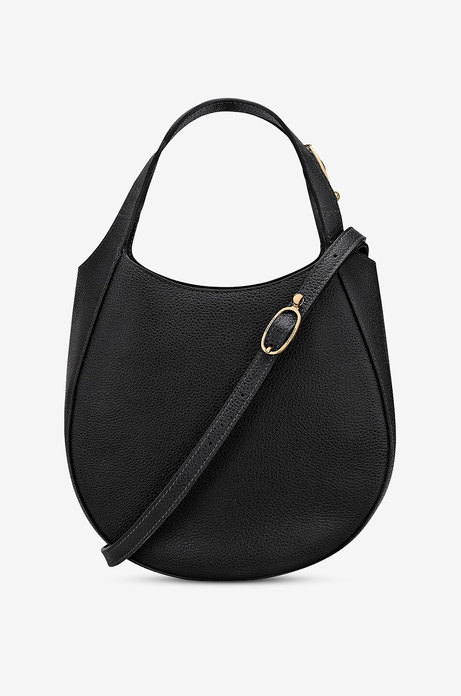 LONGCHAMP Sac à main arrondi en cuir grainé Le Foulonné S Femme NOIR 4