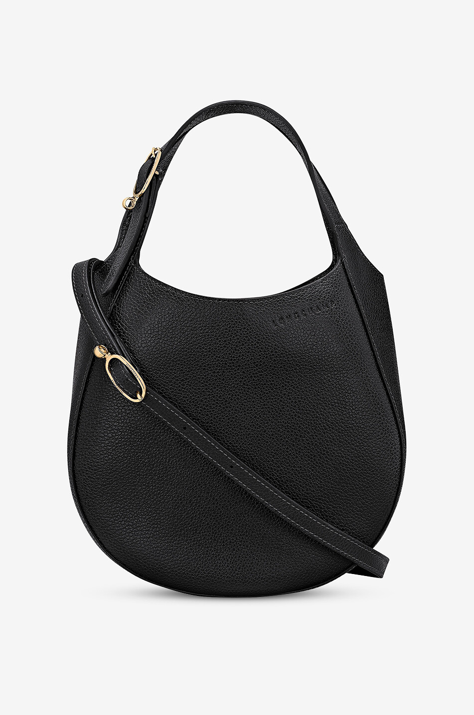 LONGCHAMP Sac à main arrondi en cuir grainé Le Foulonné S Femme NOIR 5