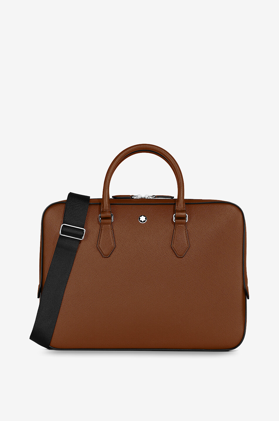 Porte-documents fin en cuir saffiano Sartorial Fauve