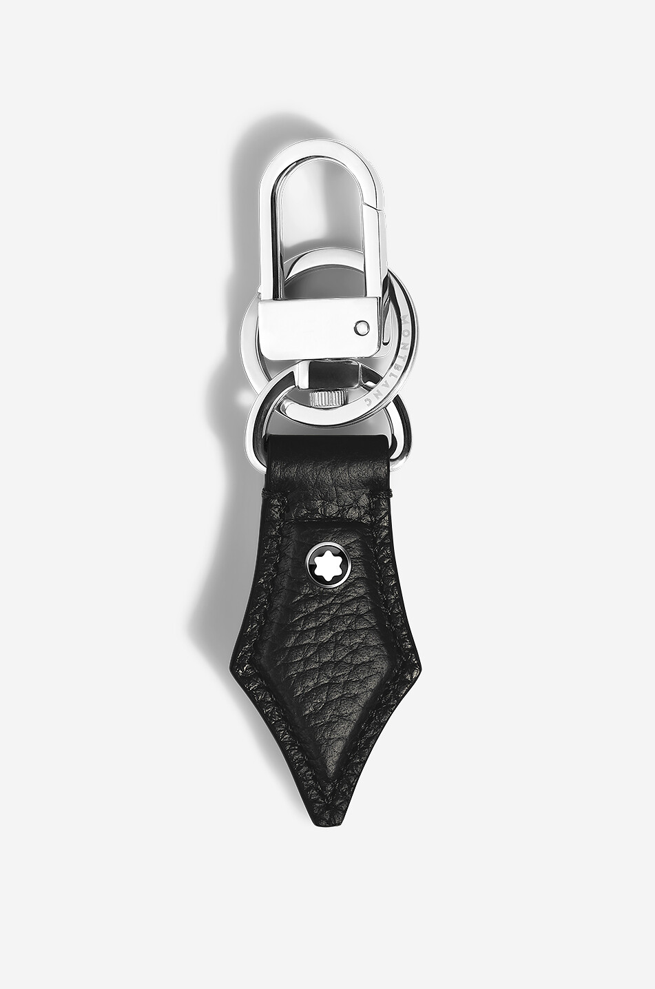 MONTBLANC Porte-Clés Plume en Cuir Grainé Homme NOIR 1