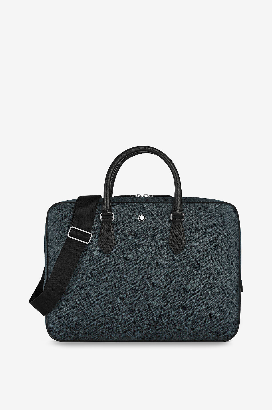 MONTBLANC Sartorial Slim Tweed Blue saffiano leather briefcase Men DARK BLUE 1