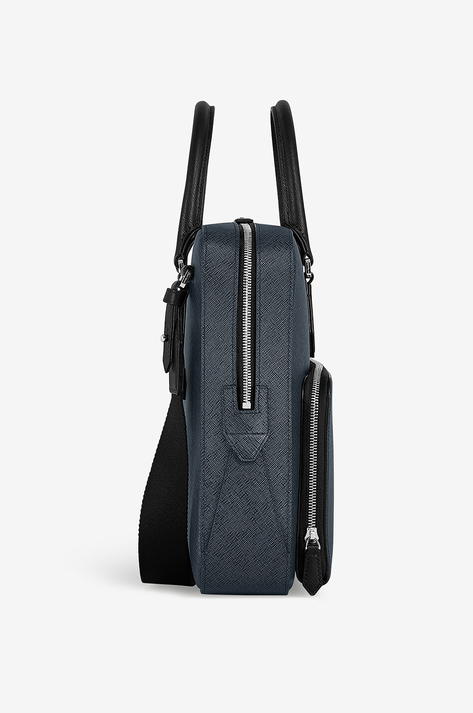 MONTBLANC Sartorial Tweed Blue Medium saffiano leather briefcase Men DARK BLUE 7