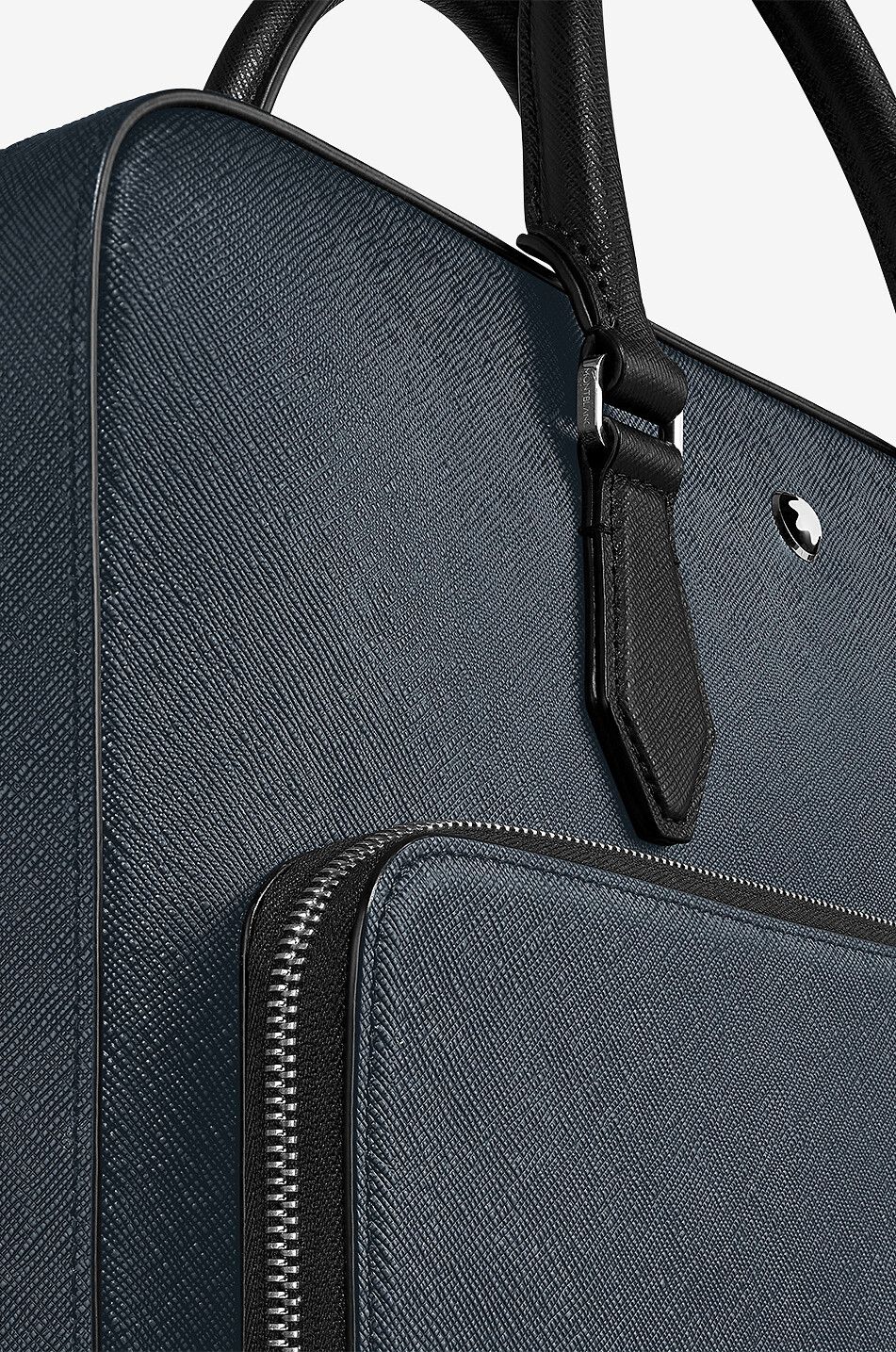 MONTBLANC Sartorial Tweed Blue Medium saffiano leather briefcase Men DARK BLUE 8