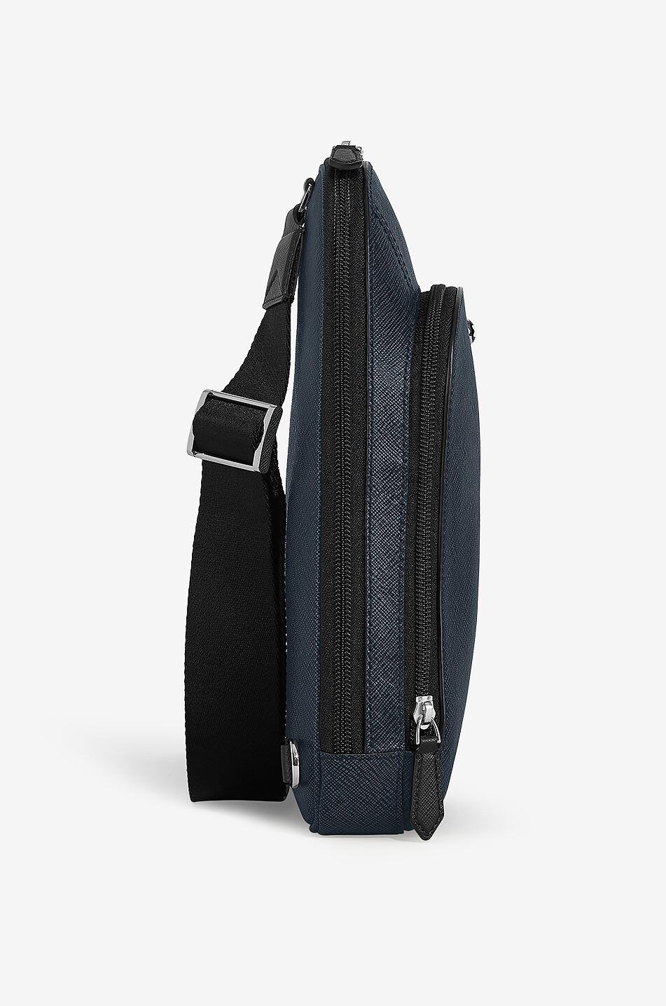 MONTBLANC Sac On-Body Moyen Modèle en Cuir Sartorial Homme BLEU FONCE 7