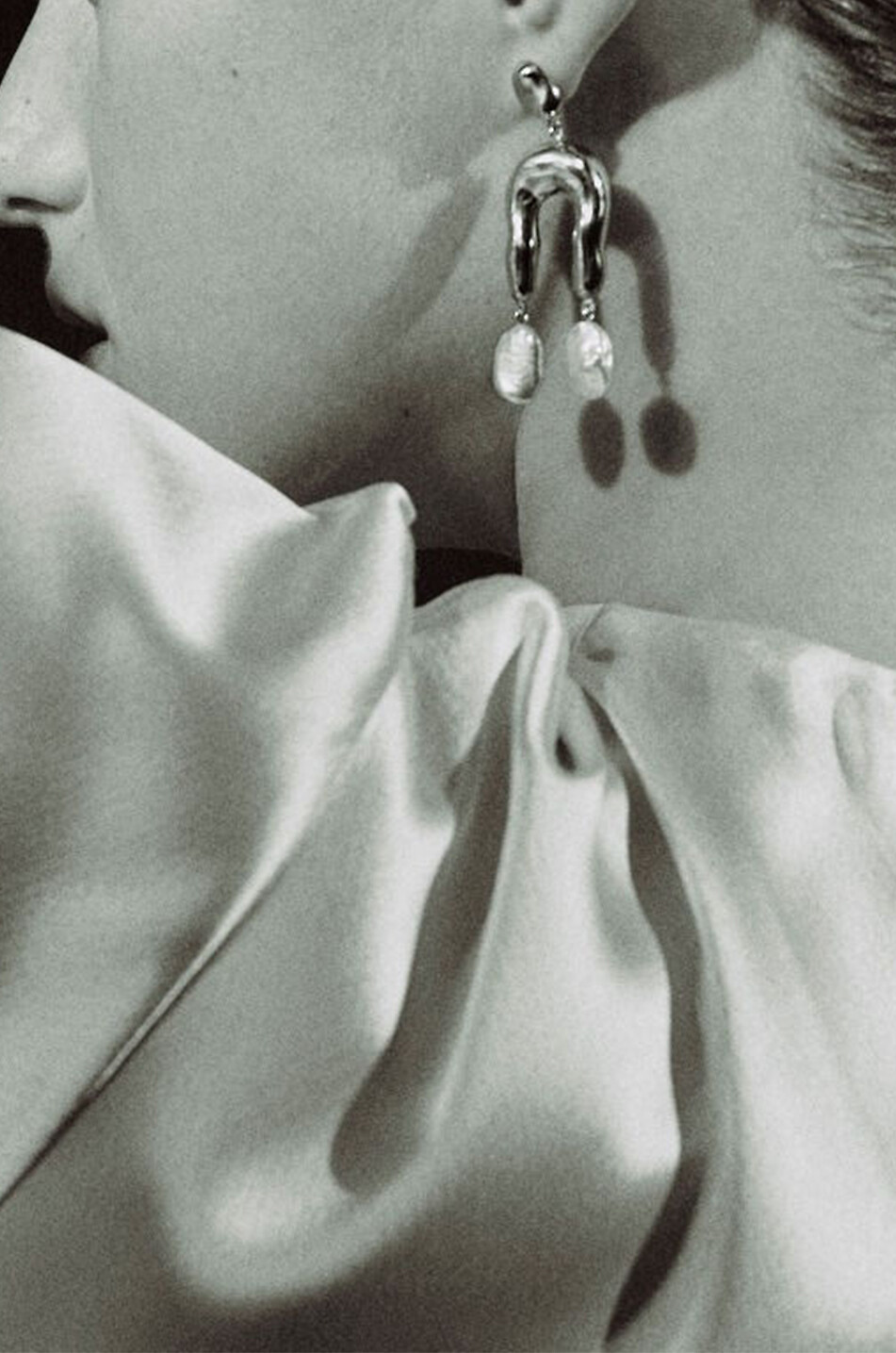 AGMES Boucles d'oreilles en argent doré et perles Imogene Small Femme BLANC CASSE 3