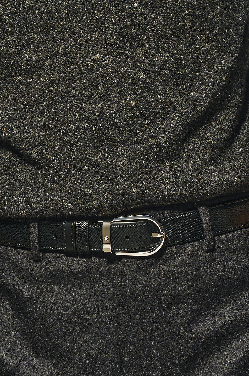 MONTBLANC Horseshoe 30 mm Reversible Belt in Sartorial Leather Men BLACK 3