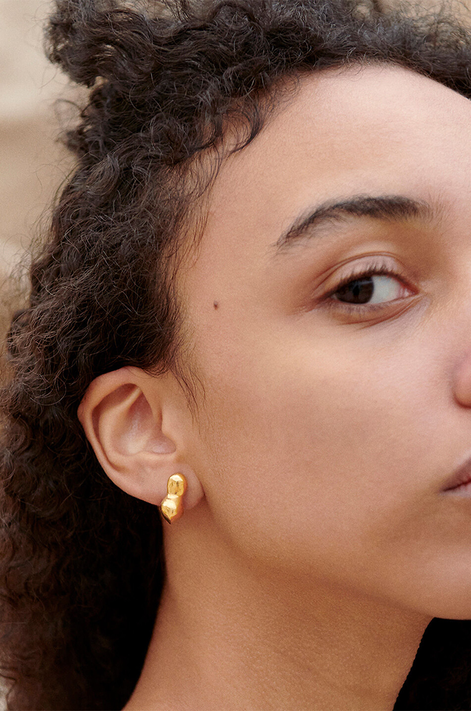 AGMES Créoles en argent doré Bubble Small Femme DORE 3